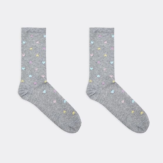 07842976-41 Хлопковые носки для девочки серые для девочки серый фото №2
