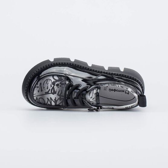 633050-21 Ботинки из лаковой кожи для девочки черный фото №4