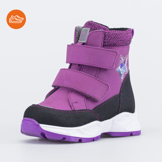 Зимние ботинки на липучках для девочки цвет фиолетов. купить за 5490 в  интернет-магазине Котофей с доставкой: цена, фото,отзывы