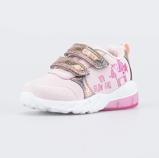 144231-71 Светящиеся кроссовки для девочки с LED и Softshell для девочки розовый