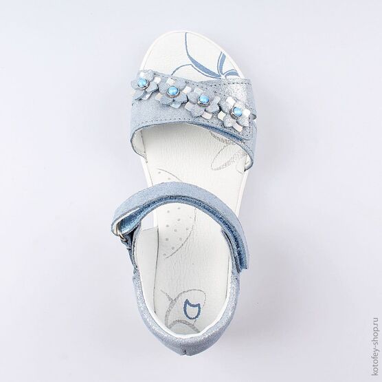 522132-22 Босоножки для девочки голубой фото №4