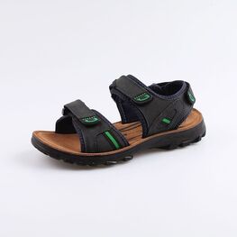 722005-76 Сандалии из натурального нубука для мальчика для мальчики син-зел