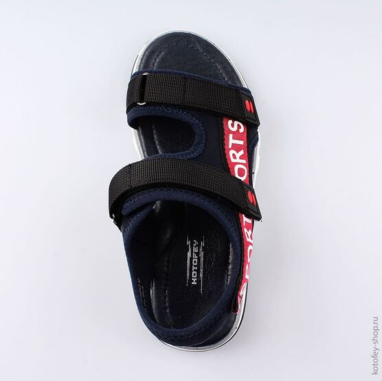 621003-71 Сандалии для мальчика для мальчики син-кра фото №4