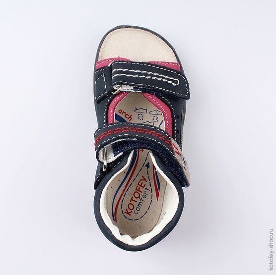 122063-20 Сандалии для мальчики син-кра фото №4