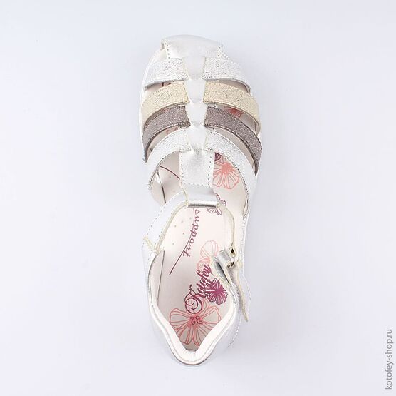 524053-22 Босоножки для девочки серебрист. фото №4