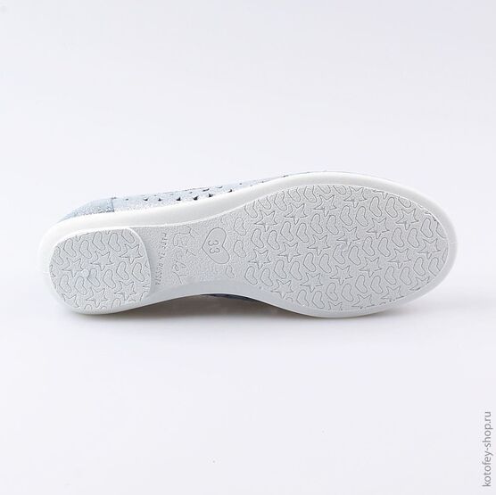 632172-29 Кожаные туфли-балетки для девочки для девочки голубой фото №3