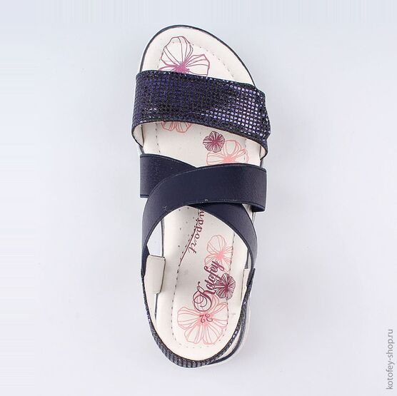 524055-23 Босоножки для девочки светло-синий фото №4