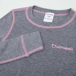 07802007-40 Лонгслив для детей и подростков КОТОФЕЙ Комфорт серый для девочки серый фото №4