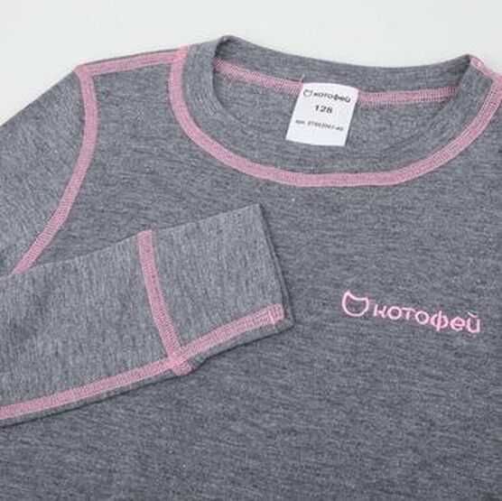 07802007-40 Лонгслив для детей и подростков КОТОФЕЙ Комфорт серый для девочки серый фото №4