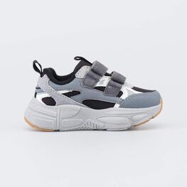 144281-12 Серые кроссовки с LED и Softshell для мальчики черный,серый фото №2