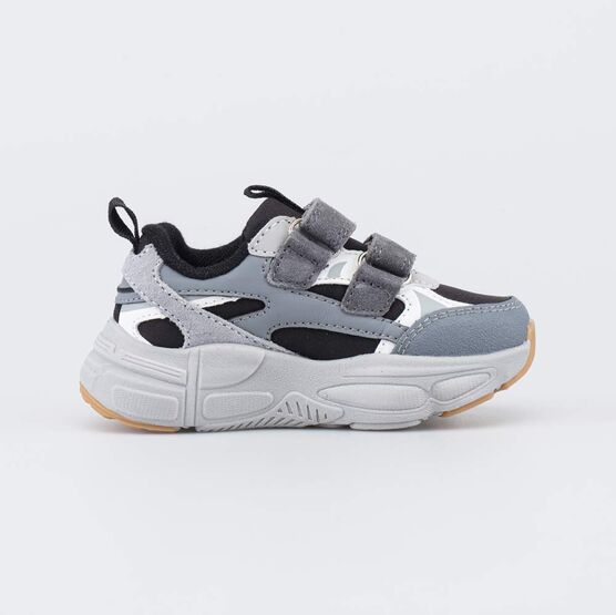 144281-12 Серые кроссовки с LED и Softshell для мальчики черный,серый фото №2