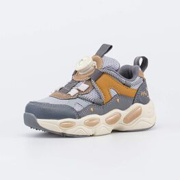 344568-13 Кроссовки с LED и системой быстрой шнуровки для мальчики серый,коричневый