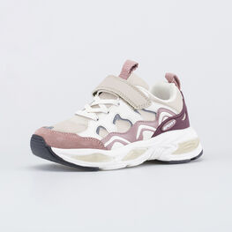 344571-11 Детские кроссовки с LED и Softshell для девочки бежевый,розовый