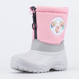 264038-41 Сноубутсы с защитой от снега Три кота для девочки серый + розовый