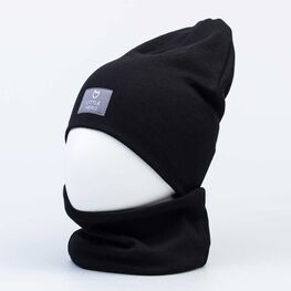 07711272-40 Хлопковая шапка со снудом Черный для универсальные черный