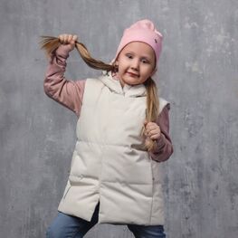 07857041-40 Жилетка демисезонная бежевый для девочки бежевый