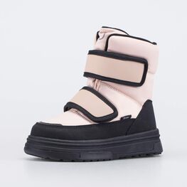 754997-42 Мембранные полусапожки для девочки бежевый + черный