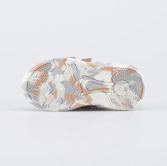 144299-73 Кожаные кроссовки на липучках для мальчики бежевый фото №3