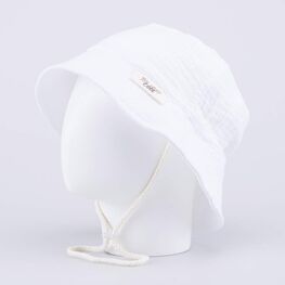 07811960-40 Панама из муслина белая для девочки белый