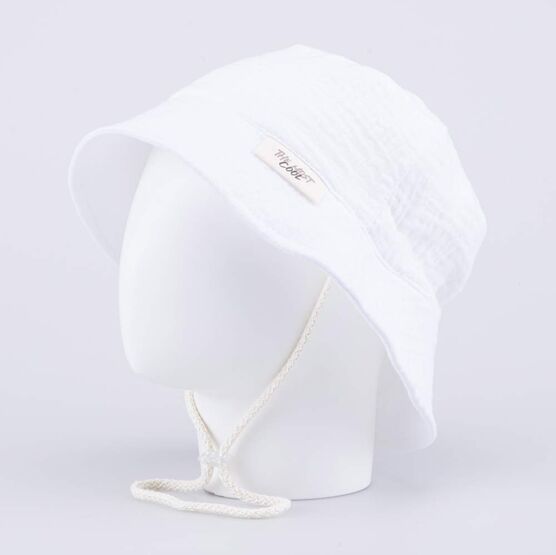 07811960-40 Панама из муслина белая для девочки белый