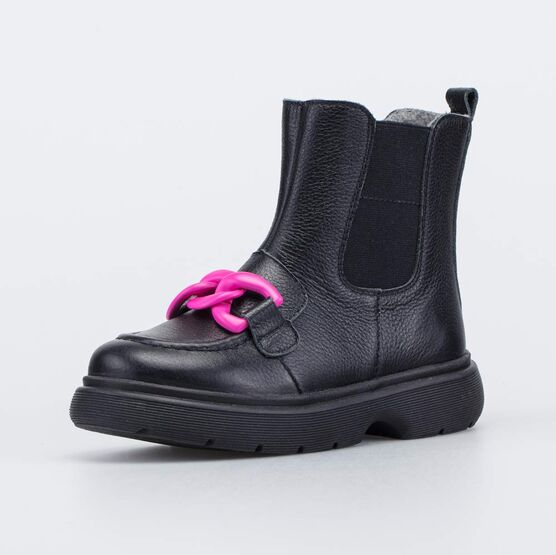462104-31 Утепленные сапожки-челси для девочки для девочки черный