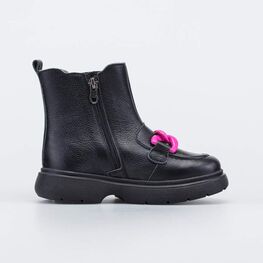 462104-31 Утепленные сапожки-челси для девочки для девочки черный фото №2