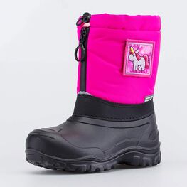 464103-41 Сноубутсы со сменными нашивками Единорог для девочки фуксия