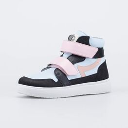 552342-31 Утепленные ботинки для девочки для девочки голубой + розовый