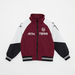 07857077-40 Куртка-бомбер для девочки для девочки бордовый + черный