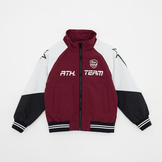 07857077-40 Куртка-бомбер для девочки для девочки бордовый + черный