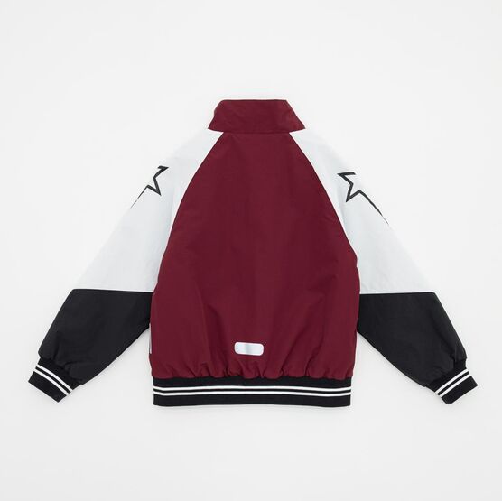 07857077-40 Куртка-бомбер для девочки для девочки бордовый + черный фото №2