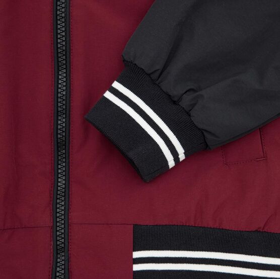 07857077-40 Куртка-бомбер для девочки для девочки бордовый + черный фото №3