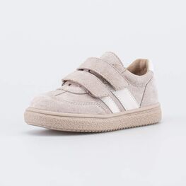 332166-21 Бежевые велюровые полуботинки-кеды для девочки бежевый