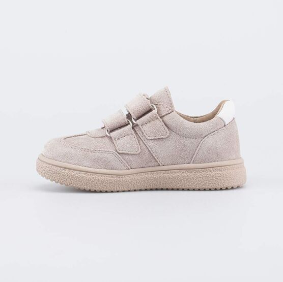 332166-21 Бежевые велюровые полуботинки-кеды для девочки бежевый фото №2