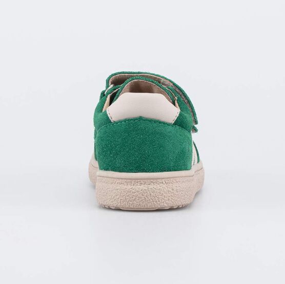 332166-22 Зеленые велюровые полуботинки-кеды для мальчики зел-беж фото №5
