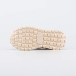 332167-21 Бежевые кожаные полуботинки для девочки для девочки бежевый + сиреневый фото №3