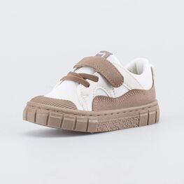 334038-12 Кеды в сеточку для мальчика для мальчики бежевый + коричневый