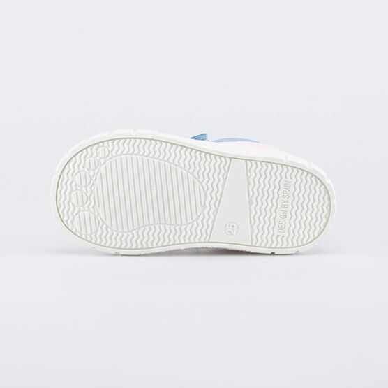 334042-12 Кеды в сеточку для девочки для девочки бежевый + голубой фото №3