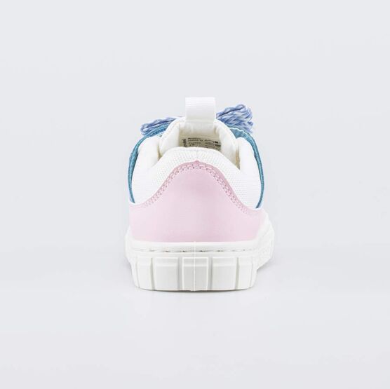 334042-12 Кеды в сеточку для девочки для девочки бежевый + голубой фото №5