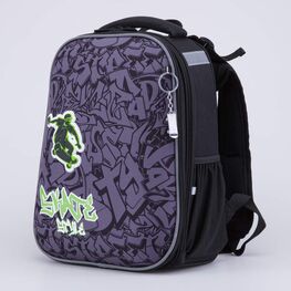 02704380-40 Рюкзак школьный Скейт (11+) КК для мальчики серый + зеленый фото №2