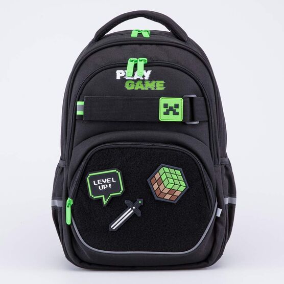 02704381-40 Рюкзак школьный с патчами-липучками (11+) для мальчики черный