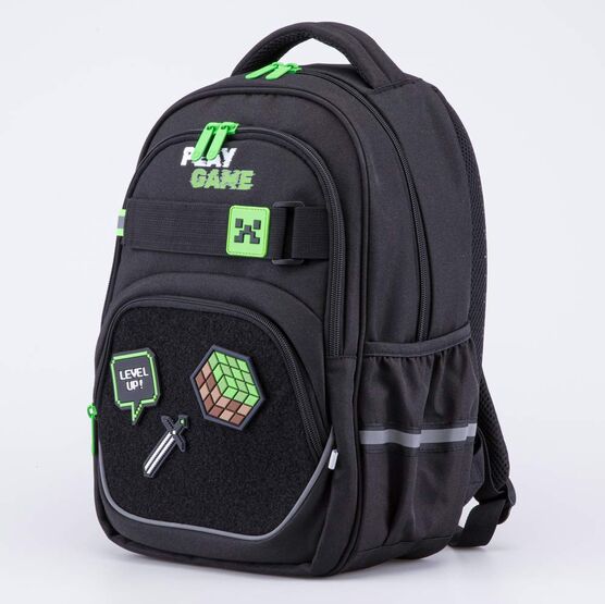 02704381-40 Рюкзак школьный с патчами-липучками (11+) для мальчики черный фото №2