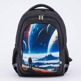 02704382-40 Рюкзак школьный Космические дали (11+) КК для мальчики черный