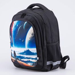 02704382-40 Рюкзак школьный Космические дали (11+) КК для мальчики черный фото №2