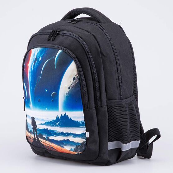 02704382-40 Рюкзак школьный Космические дали (11+) КК для мальчики черный фото №2