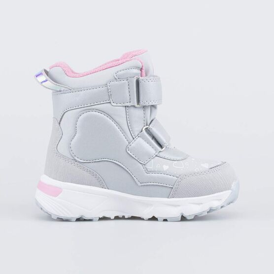 254813-42 Мембранные ботинки с LED для девочки серый фото №2