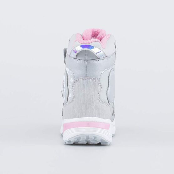 254813-42 Мембранные ботинки с LED для девочки серый фото №5