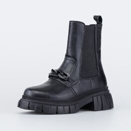 762130-41 Зимние сапожки-челси на меху для девочки черный