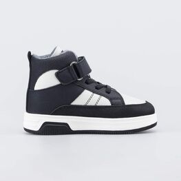 352421-32 Кожаные утепленные ботинки на осень/весну для мальчики черный,белый фото №2