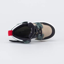 352424-11 Кожаные ботинки-кеды Радость для мальчики бежевый,черный,зеленый фото №4